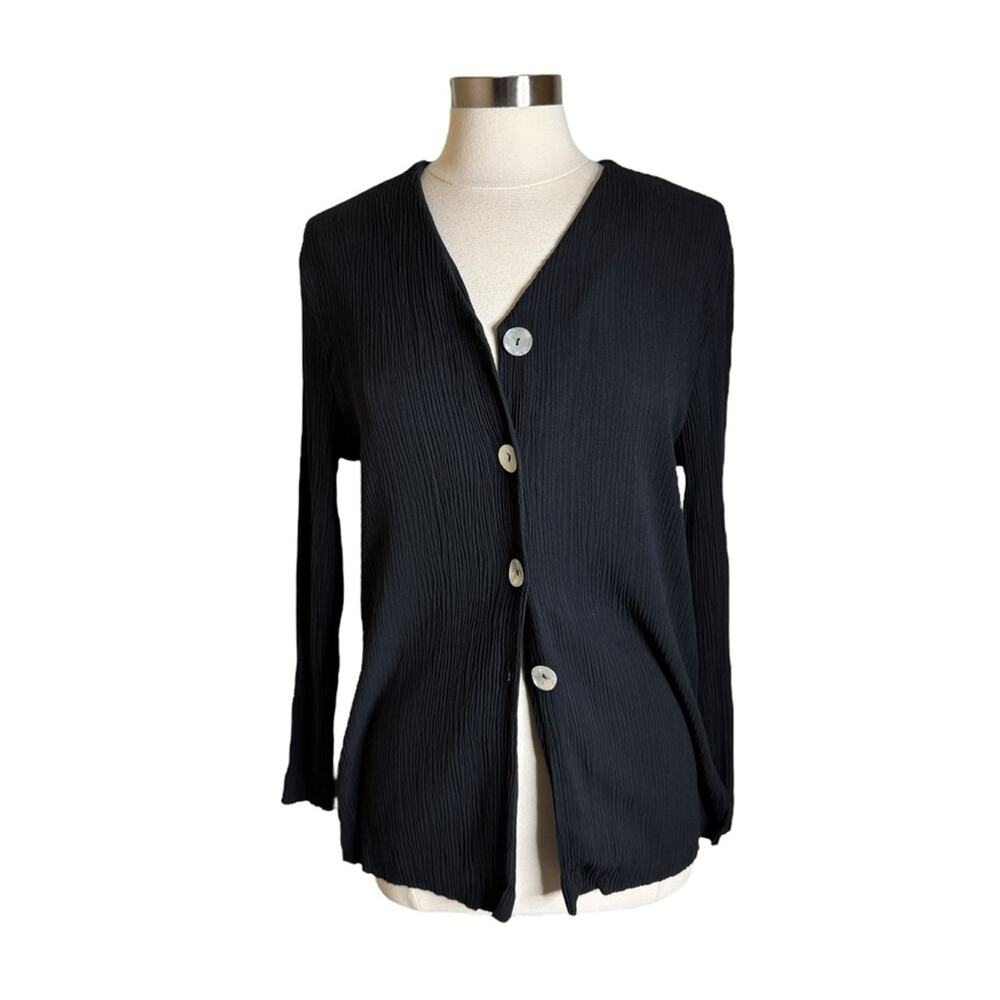 Vintage Jessica Scott Black Button Front Cardigan Women's Size Medium - Picture 9 of 9